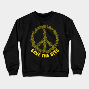 Save The Bees Peace Sign Honey Bee Crewneck Sweatshirt